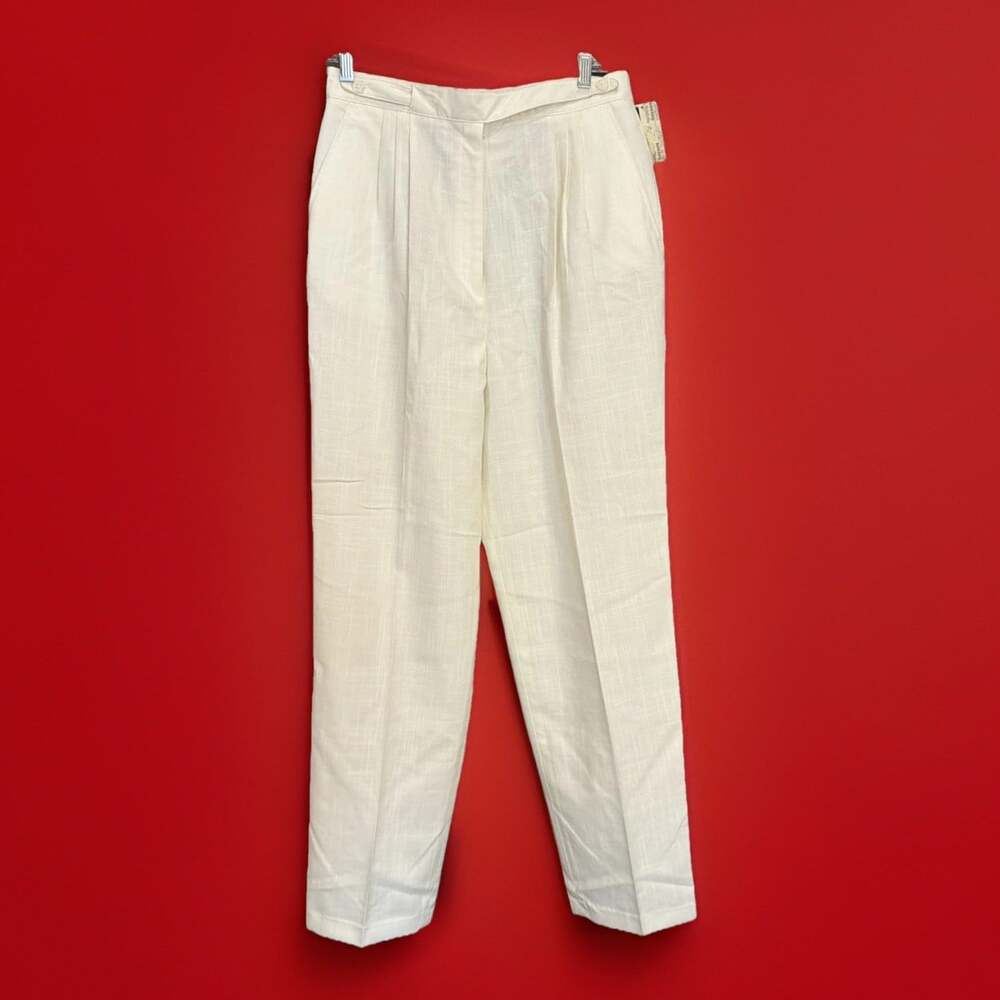 Vntge Robinson Pants 14 Cream Wide Tapered Leg NWT W30/L30 Garden Party Summer
